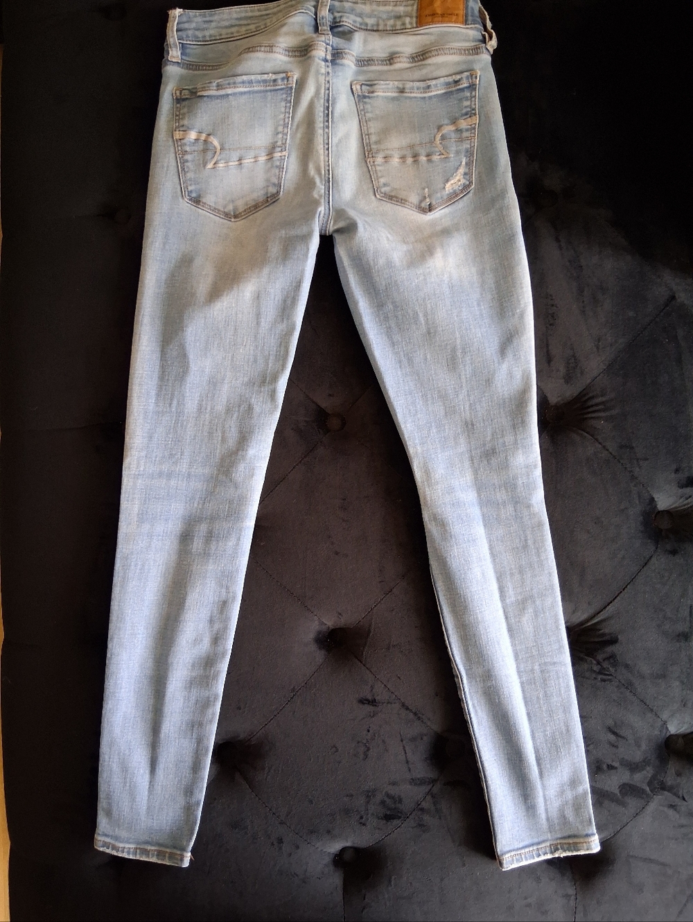 American Eagle Outfitters Light Blue Distressed Women's Skinny Jeans - Picture 2 of 5